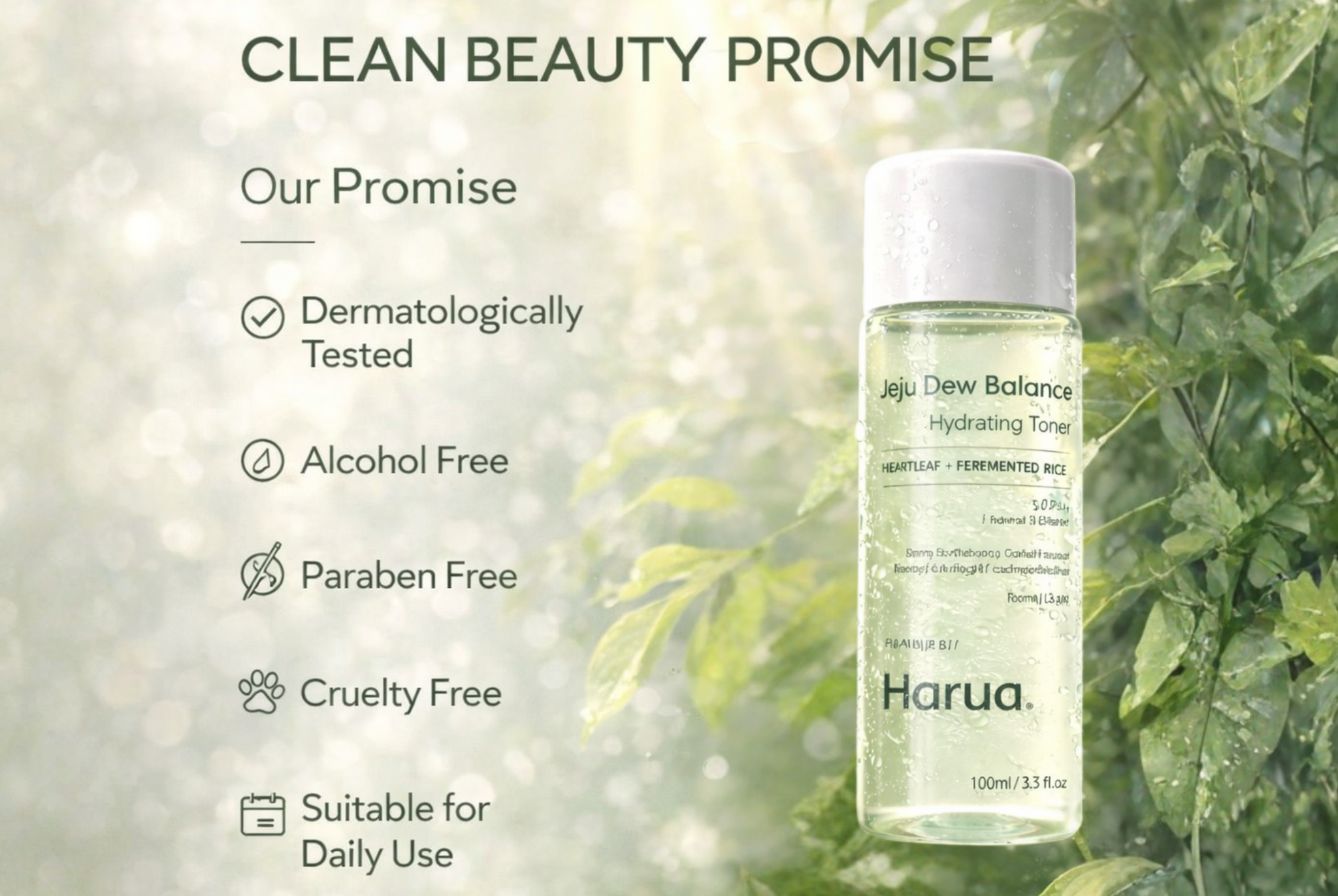 Harua Jeju Dew Balance Hydrating Toner | Heartleaf + Fermented Rice