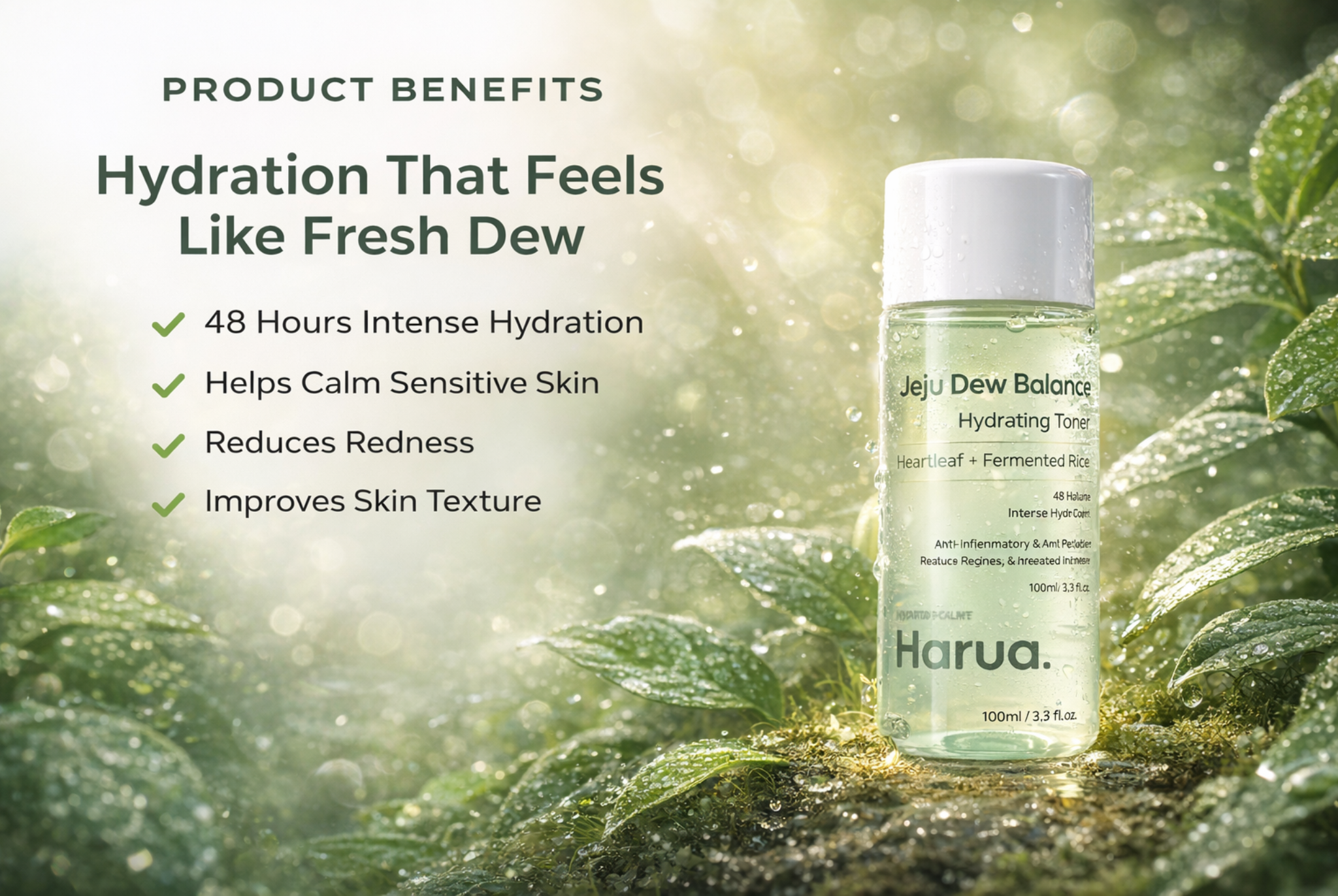Harua Jeju Dew Balance Hydrating Toner | Heartleaf + Fermented Rice
